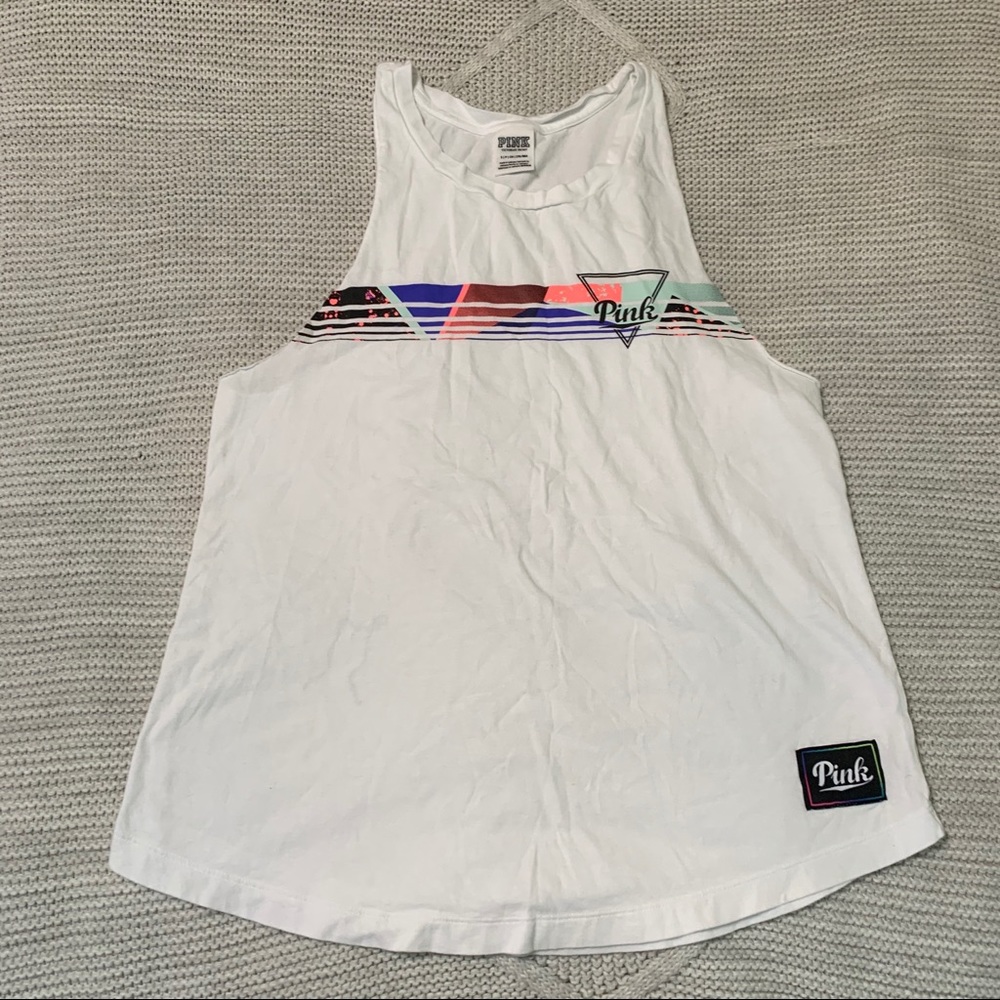 PINK White Muscle Tee